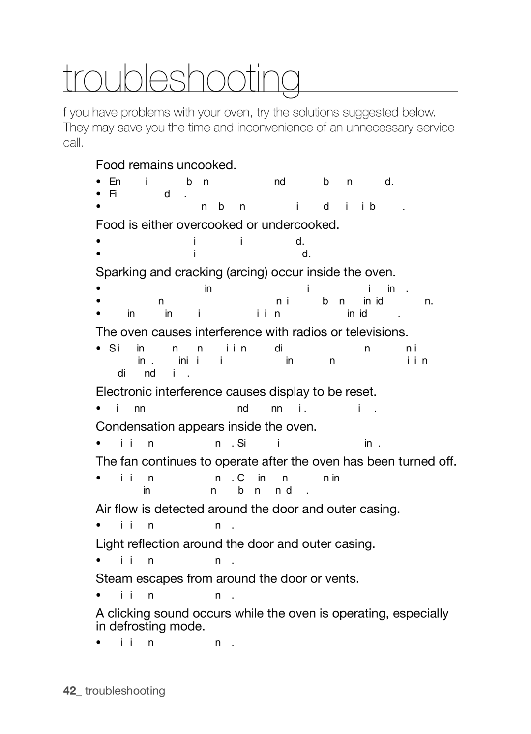 Samsung FW213G001/XEO manual Troubleshooting 