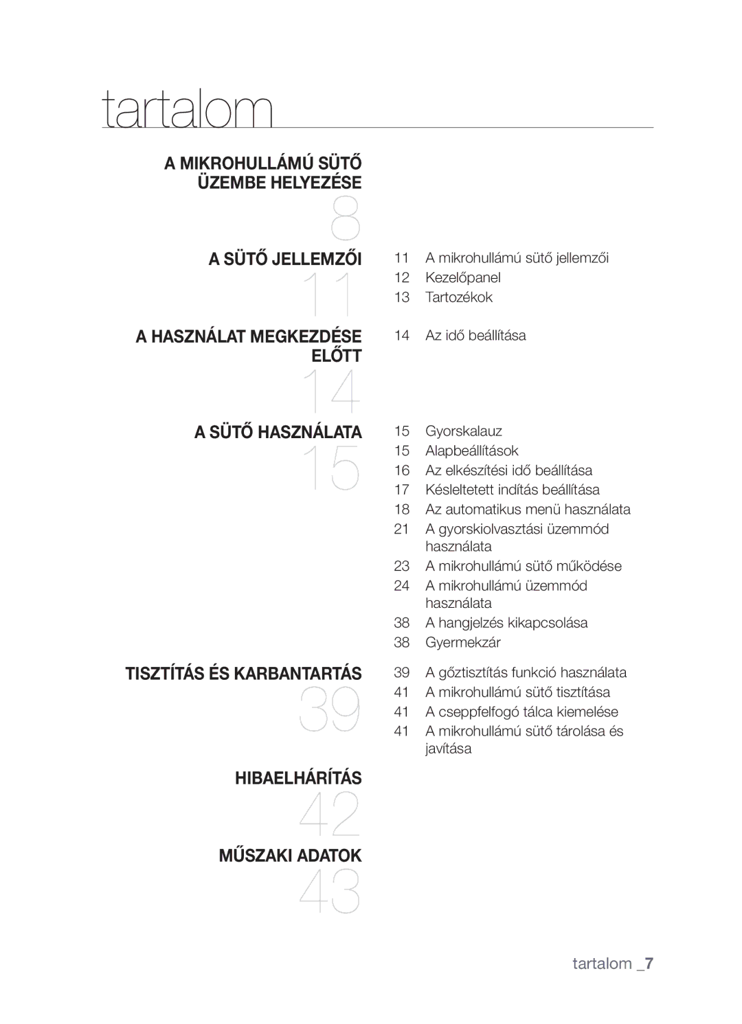 Samsung FW213G001/XEO manual Tartalom 