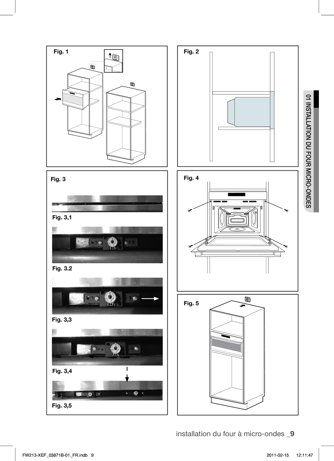 Samsung FW213G002/XEF manual 01INSTALLATION Dufour Micro -ONDES 