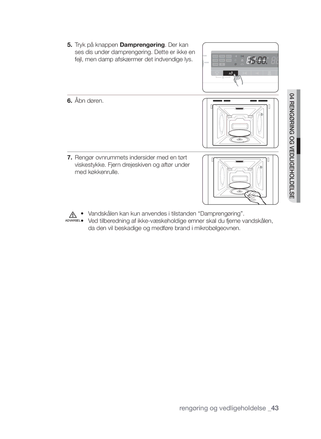 Samsung FW313T002/XEE manual Hdelse ogvedlige 04 Rengøring 