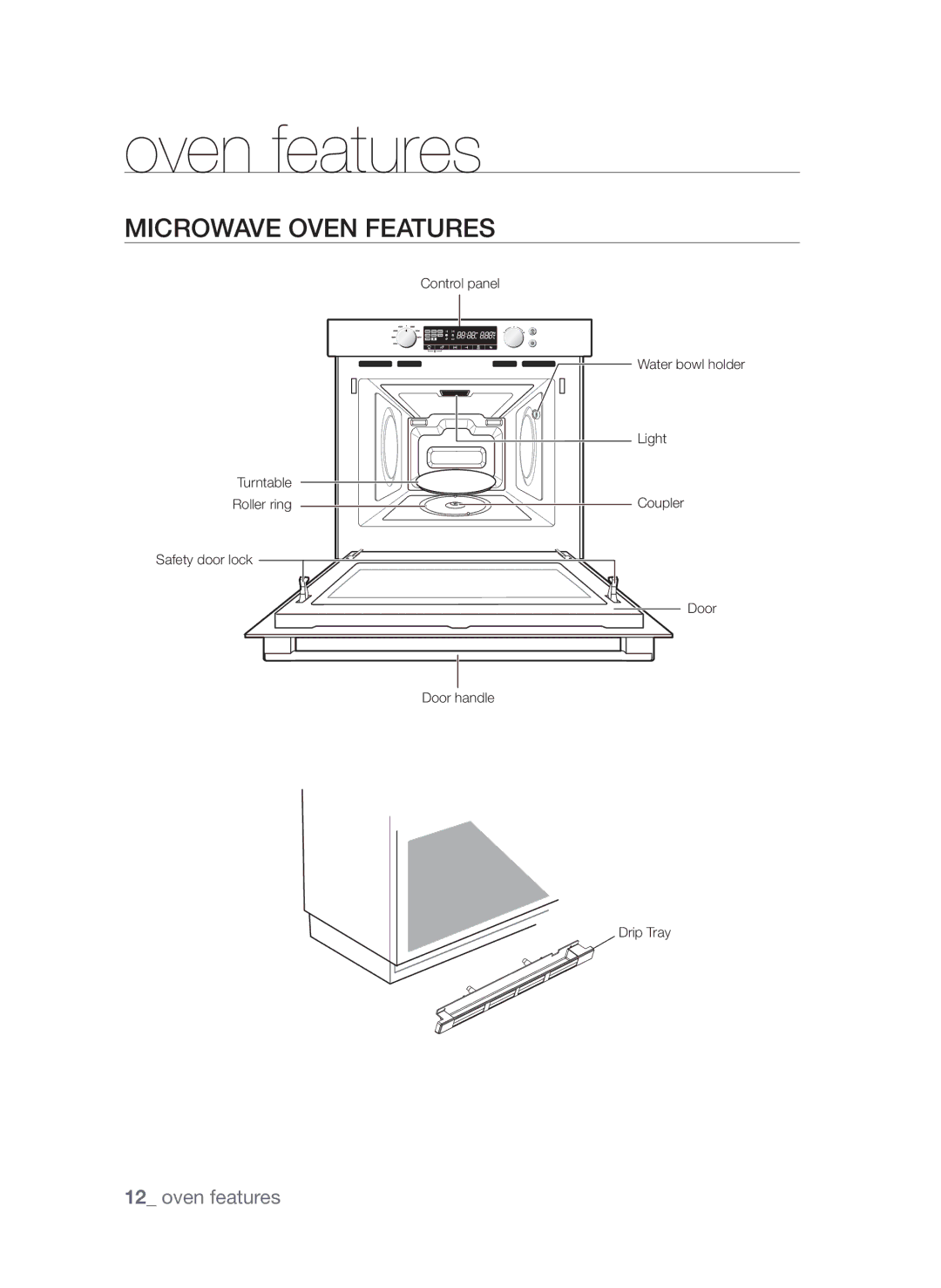 Samsung FW313T002/XEE manual Oven features, Microwave oven features 