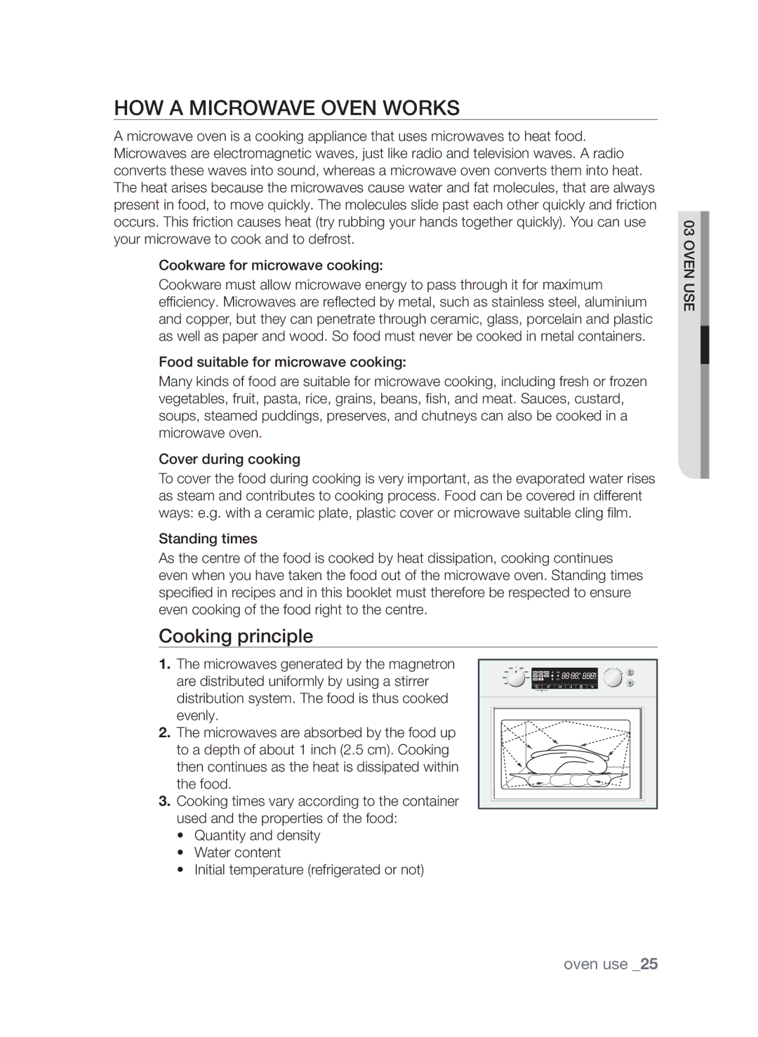 Samsung FW313T002/XEE manual How a microwave oven works, Cooking principle 