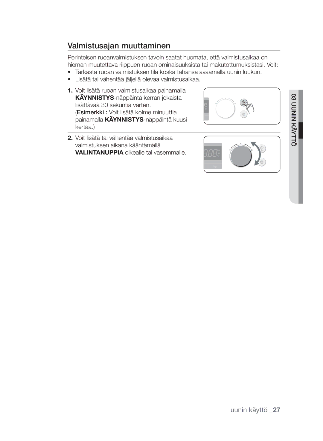 Samsung FW313T002/XEE manual Valmistusajan muuttaminen 