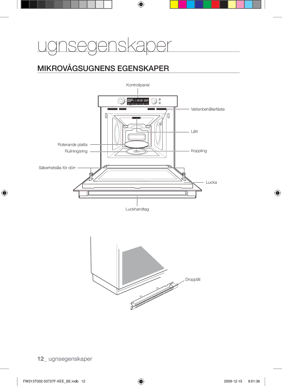 Samsung FW313T002/XEE manual Ugnsegenskaper, Mikrovågsugnens egenskaper 