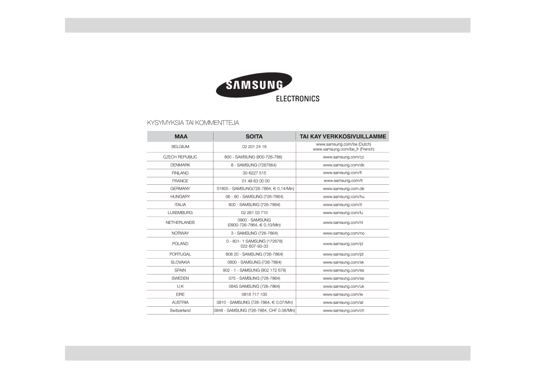 Samsung FW77KU-W/XEE, FW77KU-B/XEE manual 