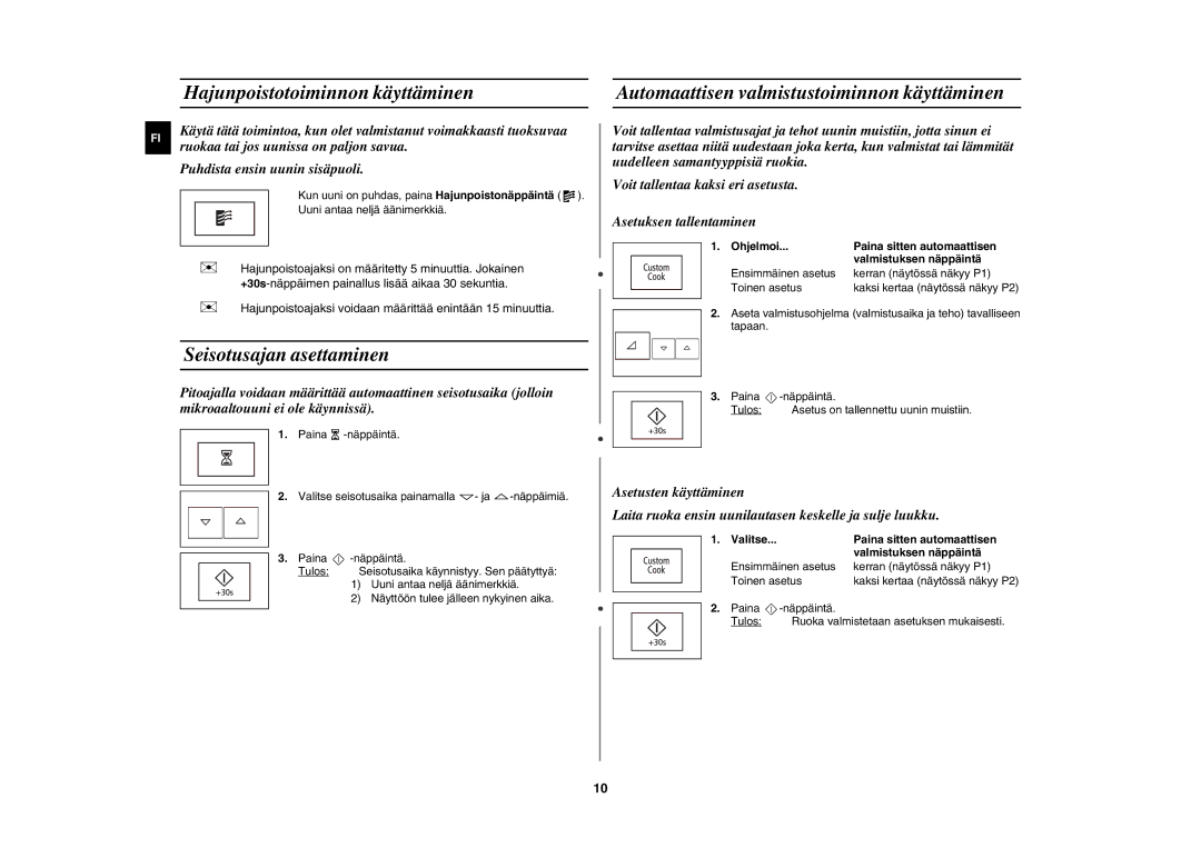 Samsung FW77KUST/XEE manual Hajunpoistotoiminnon käyttäminen, Seisotusajan asettaminen 