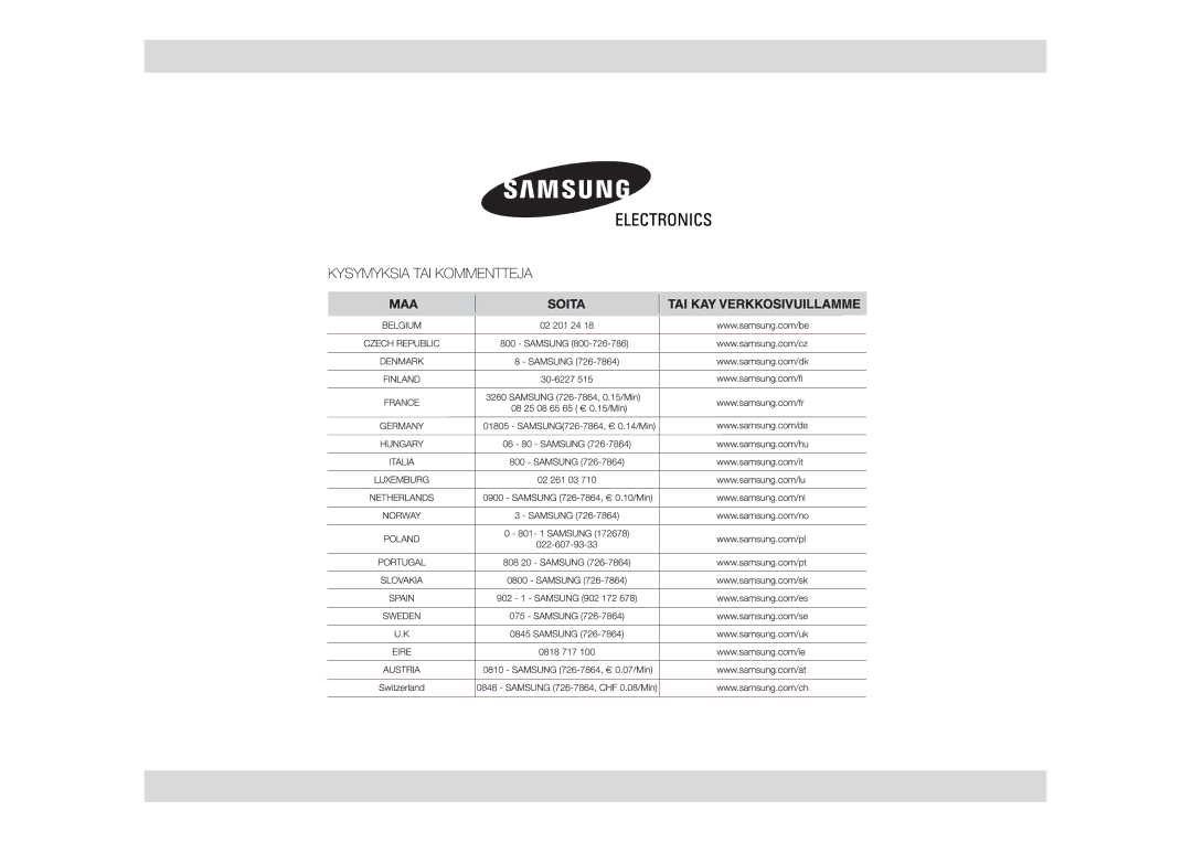 Samsung FW77KUST/XEE manual 