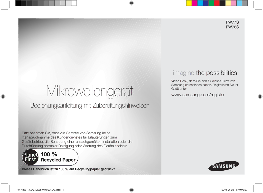 Samsung FW77SST/XEG manual Mikrowellengerät 