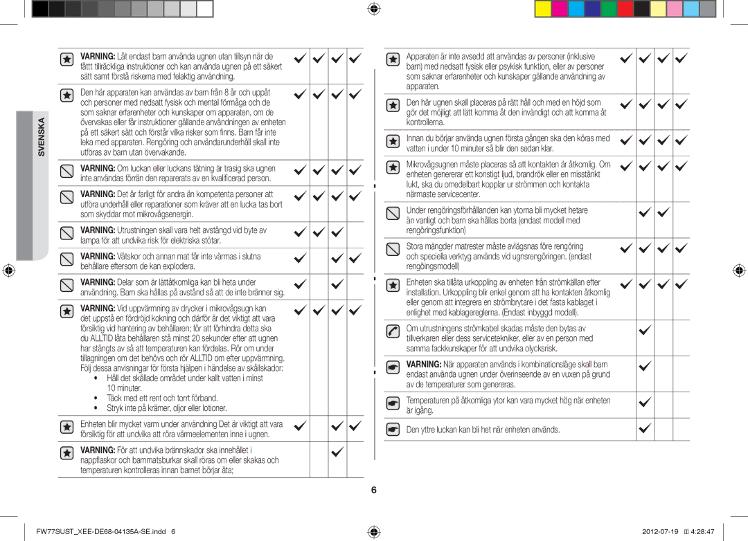 Samsung FW77SUST/XEE, FW77SUB/XEE, FW77SUW/XEE manual FW77SUSTXEE-DE68-04135A-SE.indd 2012-07-19 