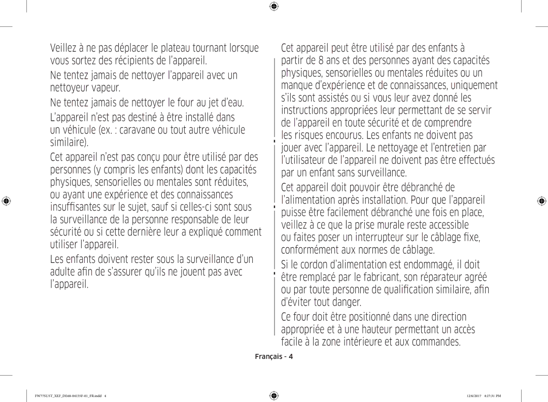 Samsung FW77SUST/XEF, FW77SUB/XEF manual ’éviter tout danger 