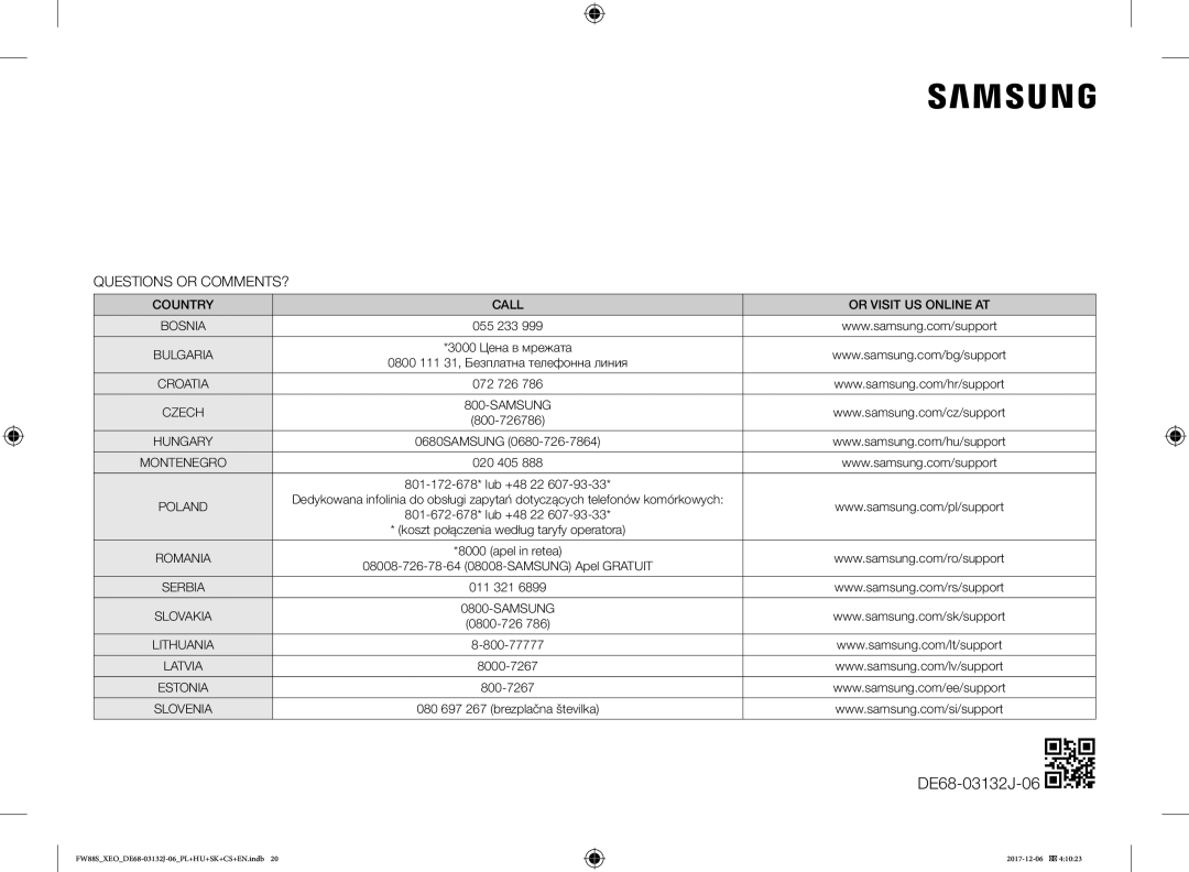 Samsung FW87SUB/XEO manual Questions or COMMENTS? 