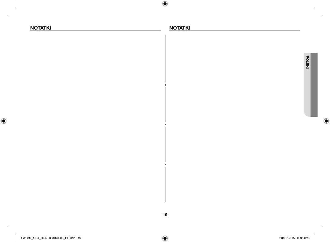 Samsung FW87SUST/AND, FW87SUST/XEO manual Notatki 