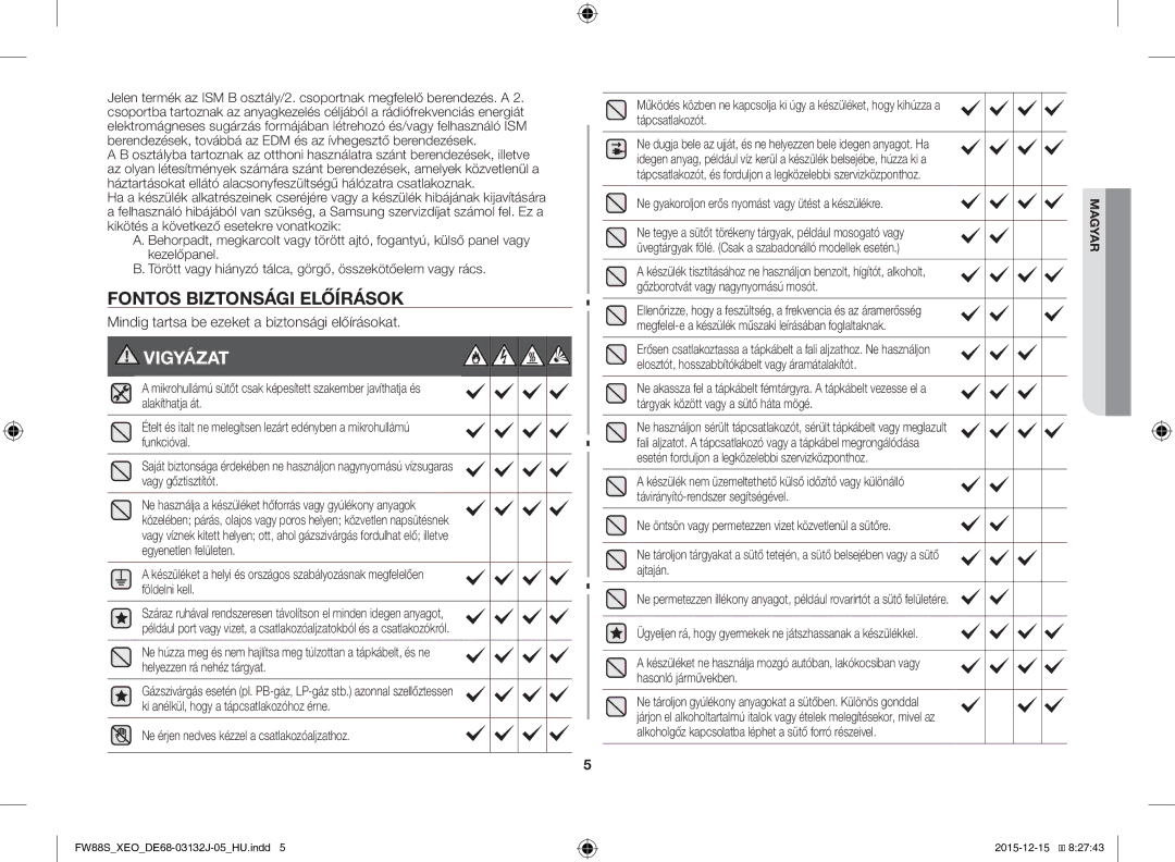 Samsung FW87SUST/AND, FW87SUST/XEO manual Fontos Biztonsági Előírások, Mindig tartsa be ezeket a biztonsági előírásokat 