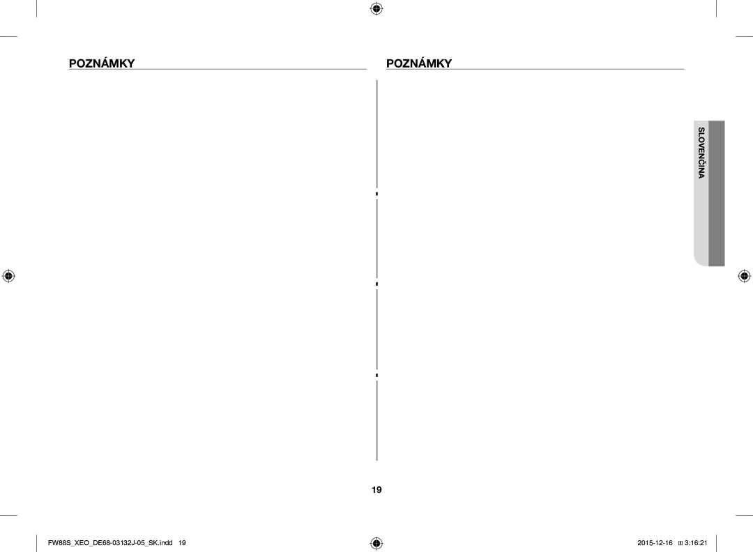 Samsung FW87SUST/AND, FW87SUST/XEO manual Poznámky 