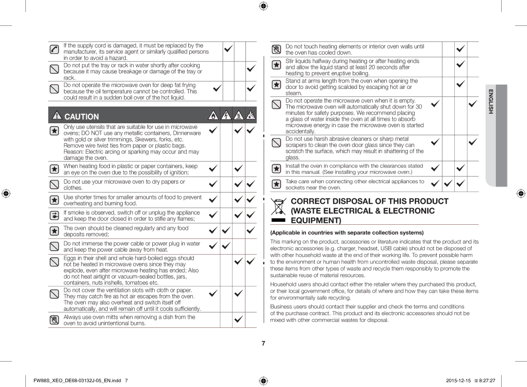 Samsung FW87SUST/AND, FW87SUST/XEO manual Steam, Applicable in countries with separate collection systems 