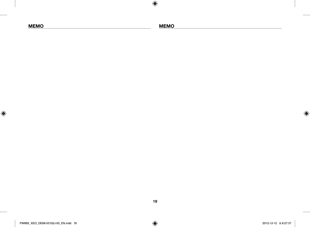 Samsung FW87SUST/AND, FW87SUST/XEO manual Memo 