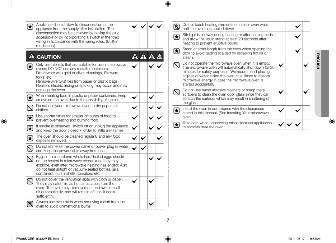 Samsung FW88SUST/XEE manual Do not use your microwave oven to dry papers or clothes 