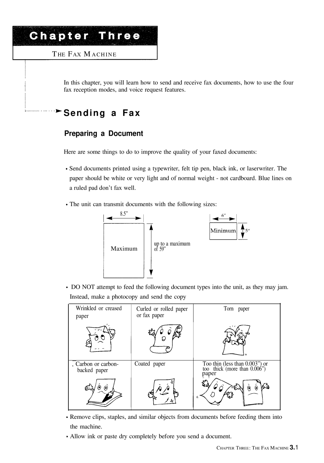 Samsung FX100 manual N d i n g a F a, Preparing a Document, Maximum 