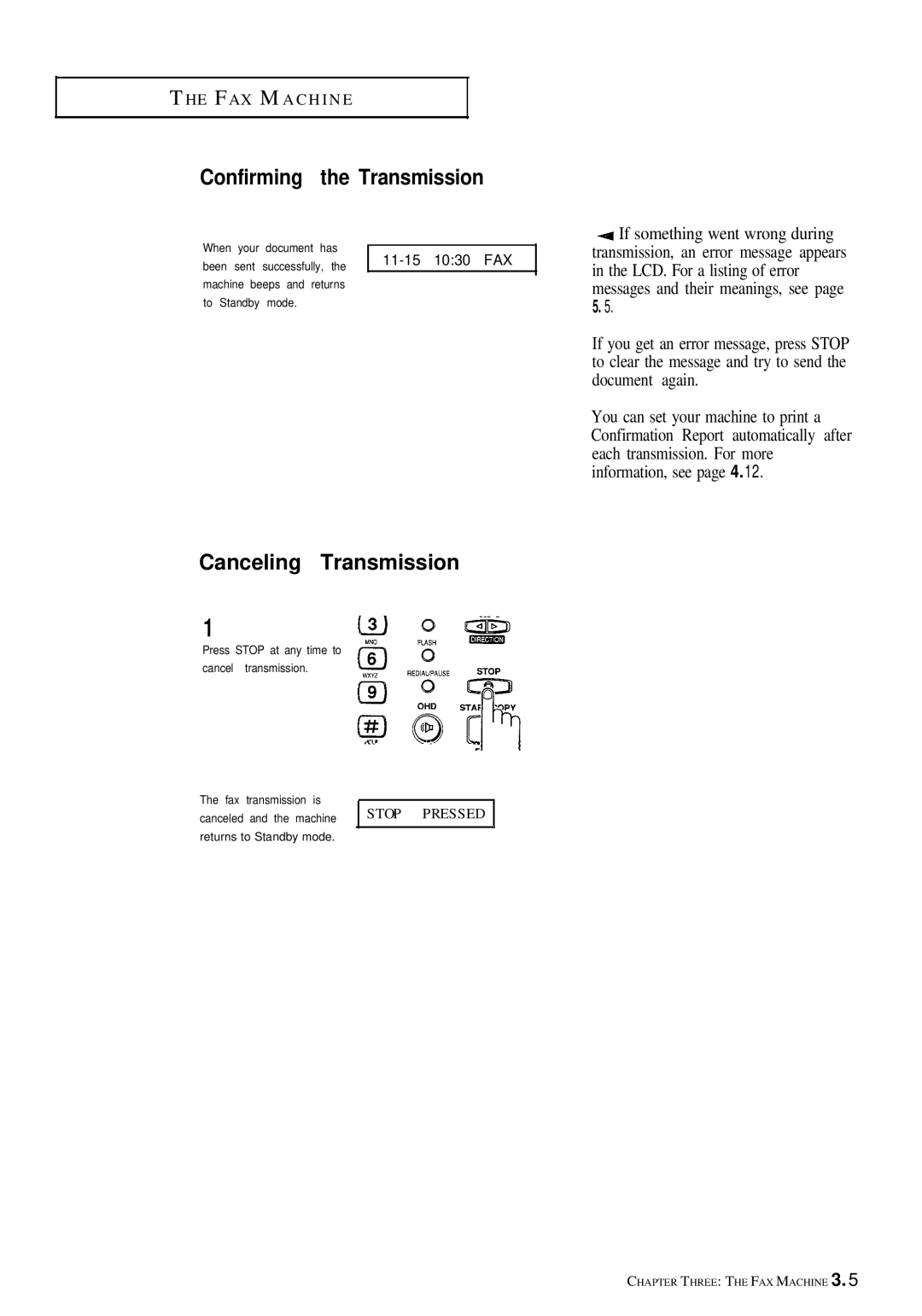 Samsung FX100 manual Confirming the Transmission, Canceling Transmission 