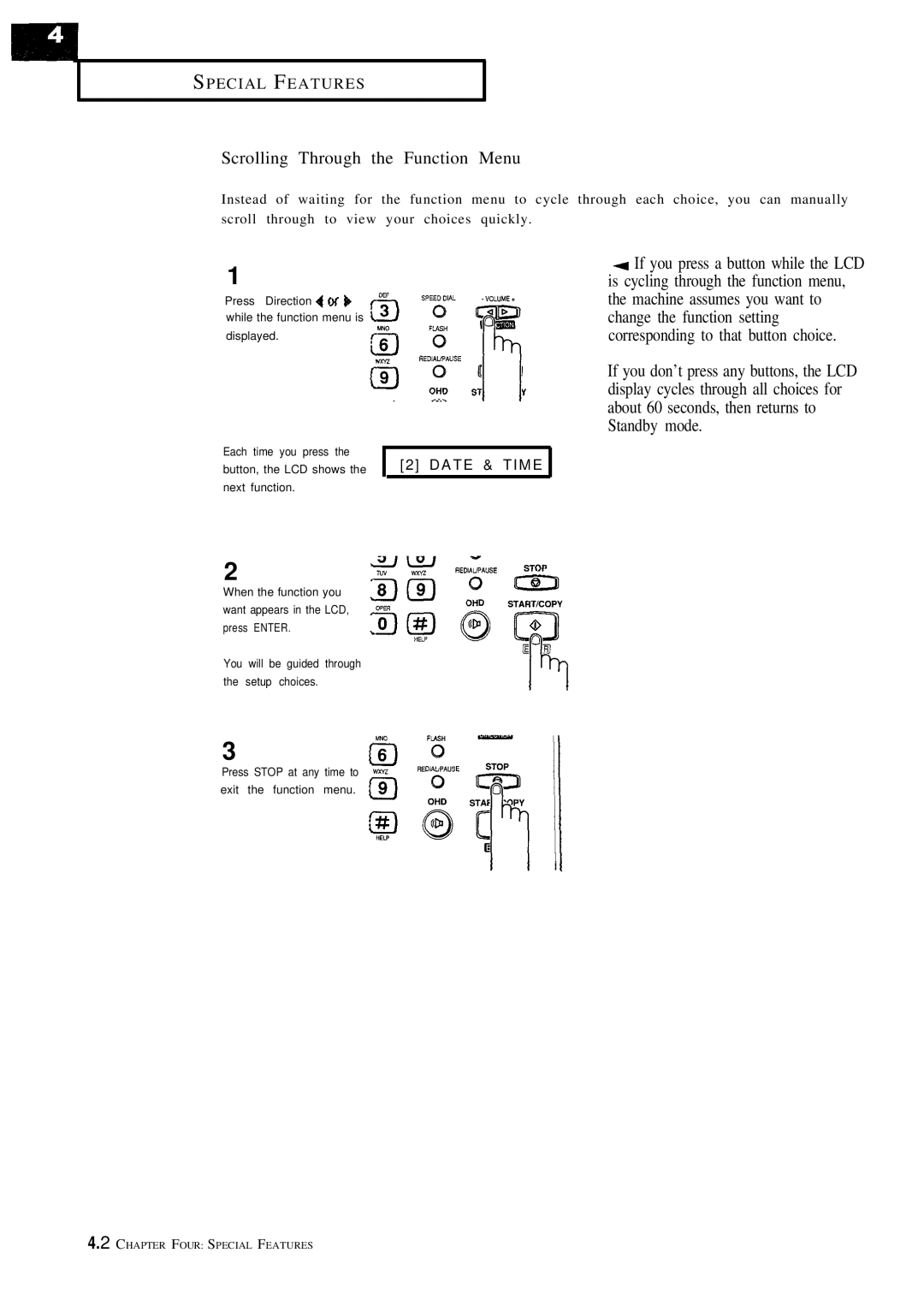 Samsung FX100 manual Scrolling Through the Function Menu 