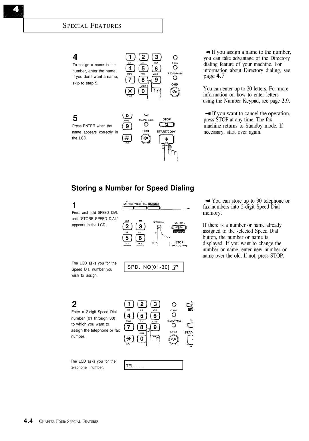 Samsung FX100 manual Storing a Number for Speed Dialing 