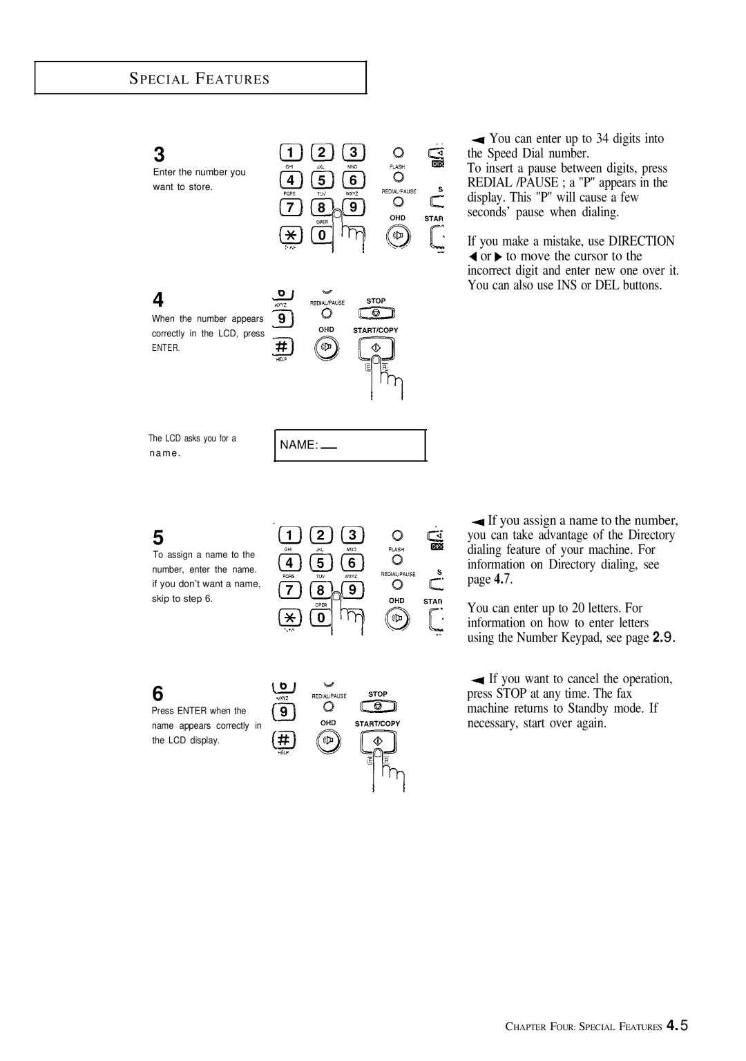 Samsung FX100 manual You can enter up to 34 digits into the Speed Dial number 