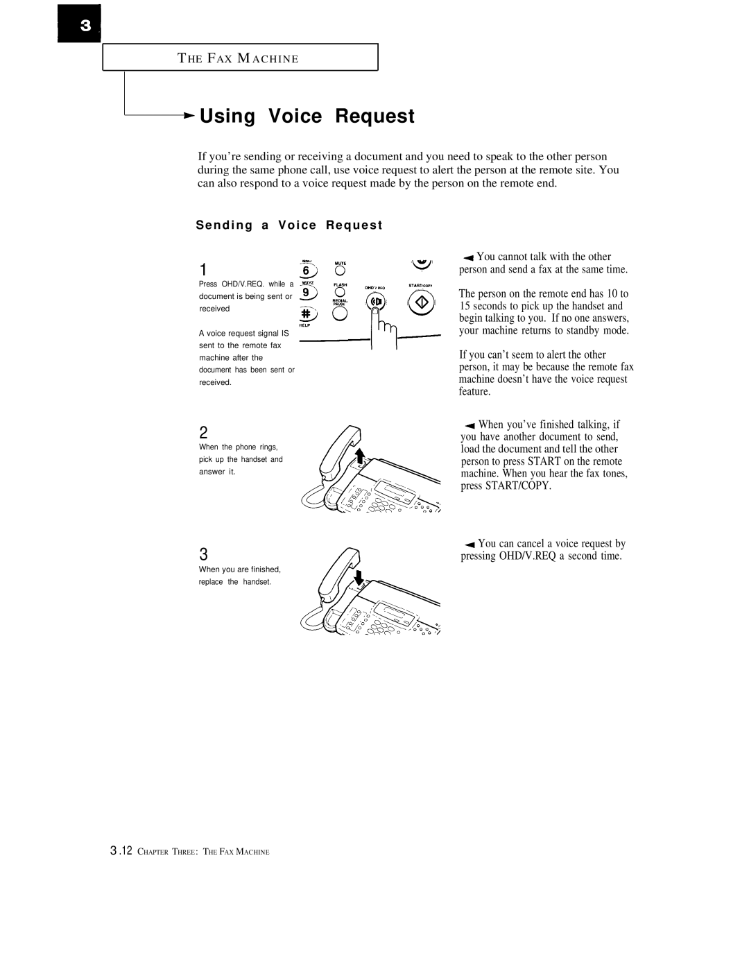 Samsung FX1600, FX600 manual Using Voice Request, N d i n g a V o i c e R e q u e s t 