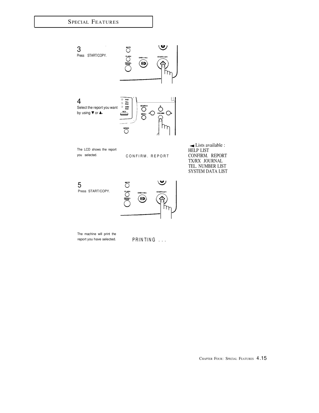 Samsung FX600, FX1600 manual Lists available, TX/RX Journal 