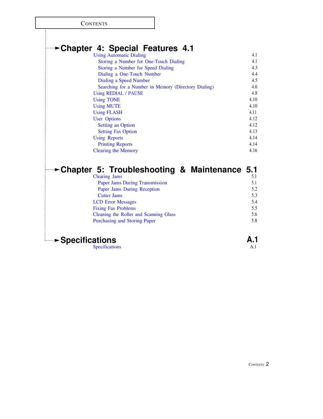 Samsung FX600, FX1600 manual Special Features, Troubleshooting & Maintenance, Specifications 