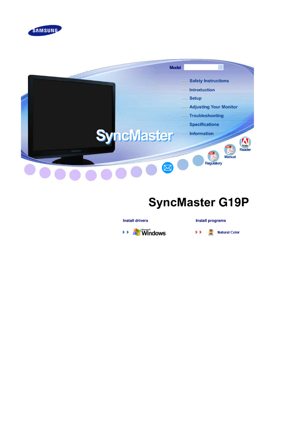 Samsung manual SyncMaster G19P 