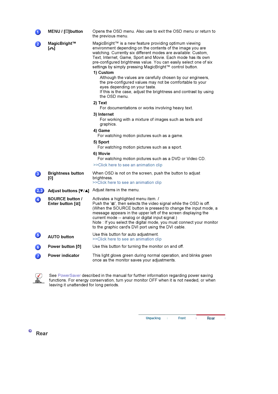 Samsung G19P manual Rear 