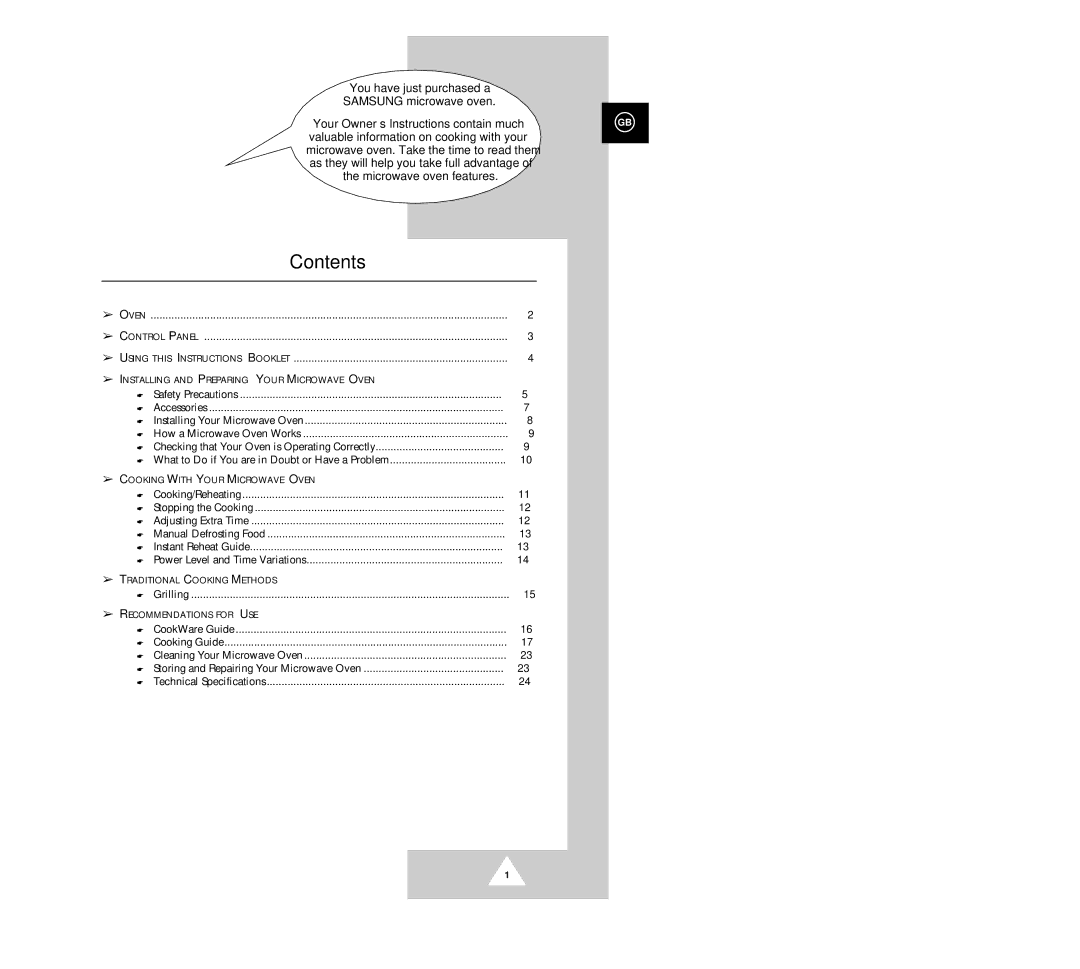 Samsung G2618C manual Contents 