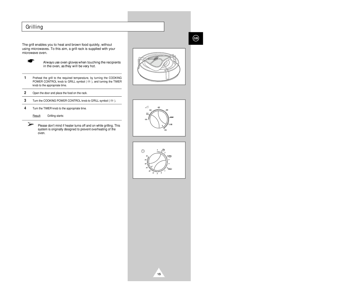 Samsung G2618C manual Grilling 