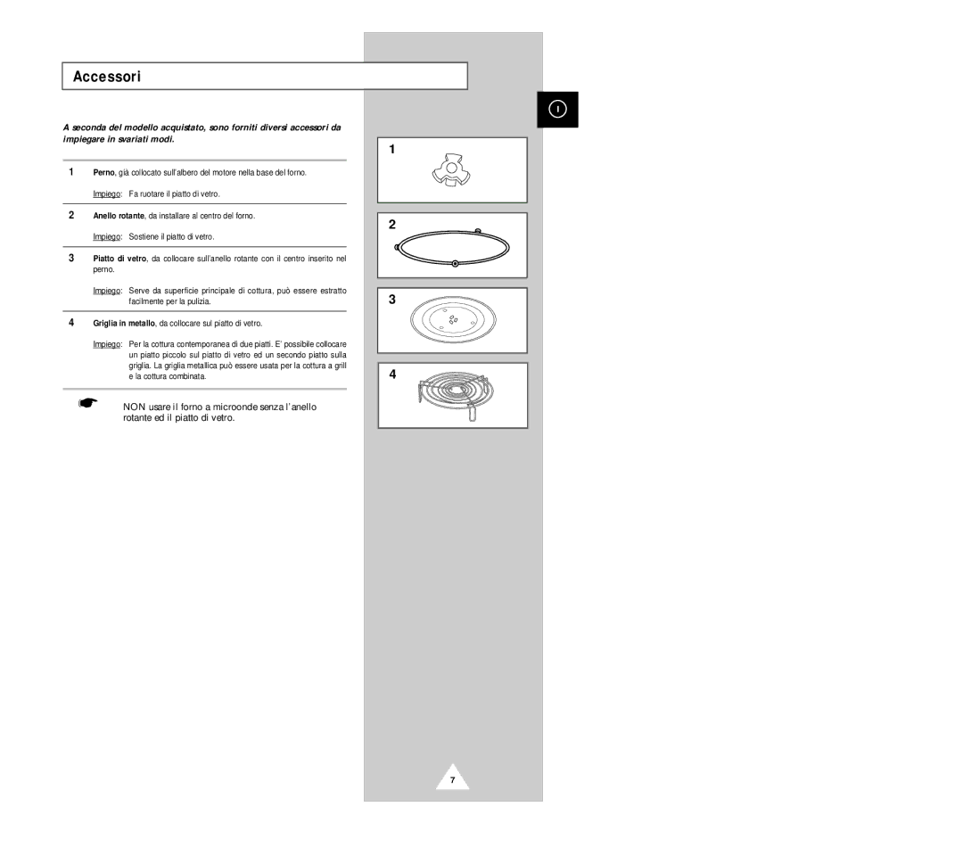 Samsung G2618C manual Accessori 