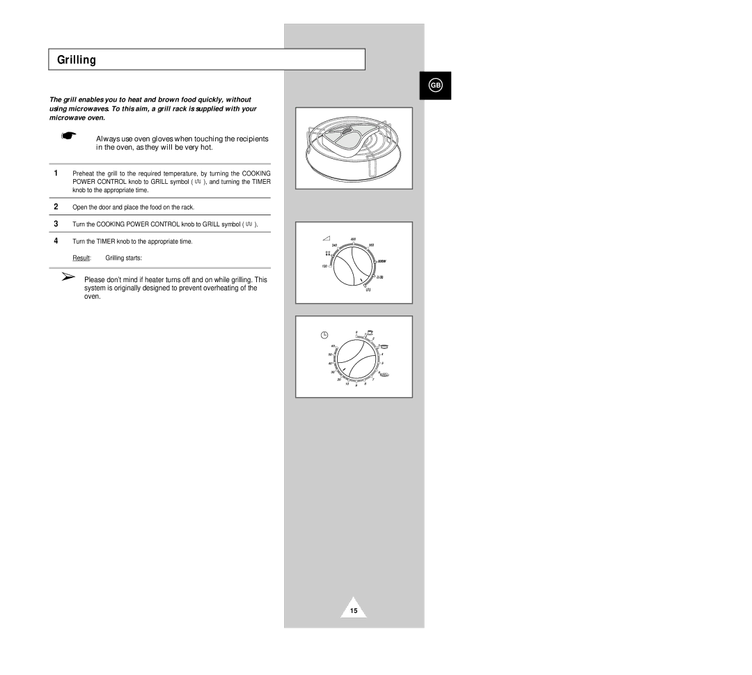 Samsung G2618C/NSI, G2618CR/BWT manual Grilling 