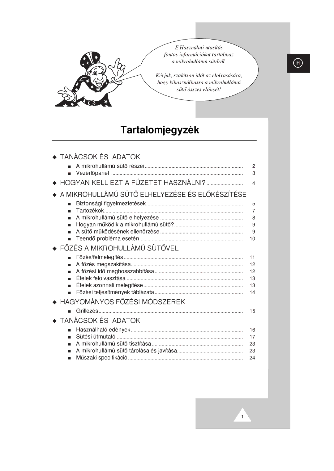 Samsung G2618C/XEH manual TartalomjegyzŽk 