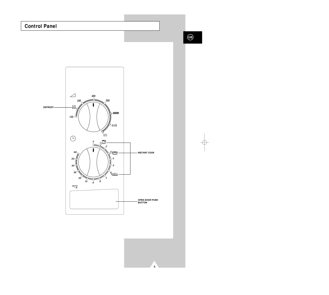 Samsung G2618C/XEH manual Control Panel 