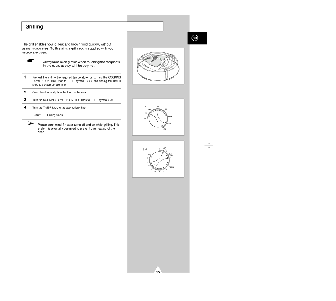 Samsung G2618C/XEH manual Grilling 