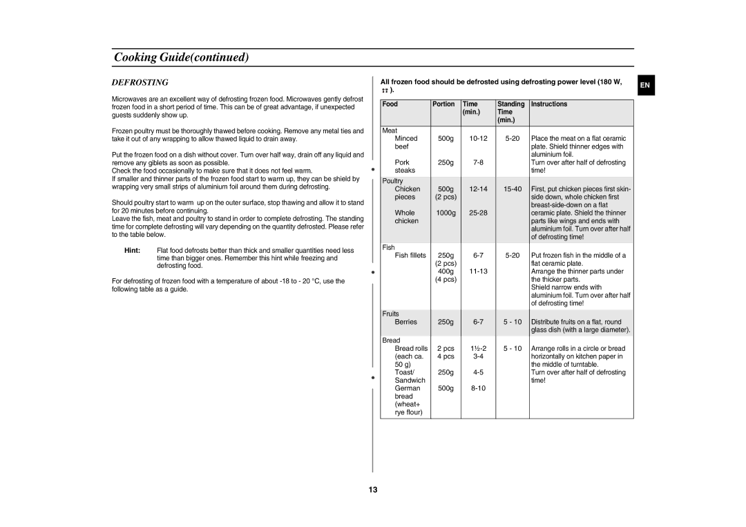 Samsung G2719N-S/XEH, G2719N-S/XET, G2719N-S/XEO manual Defrosting 