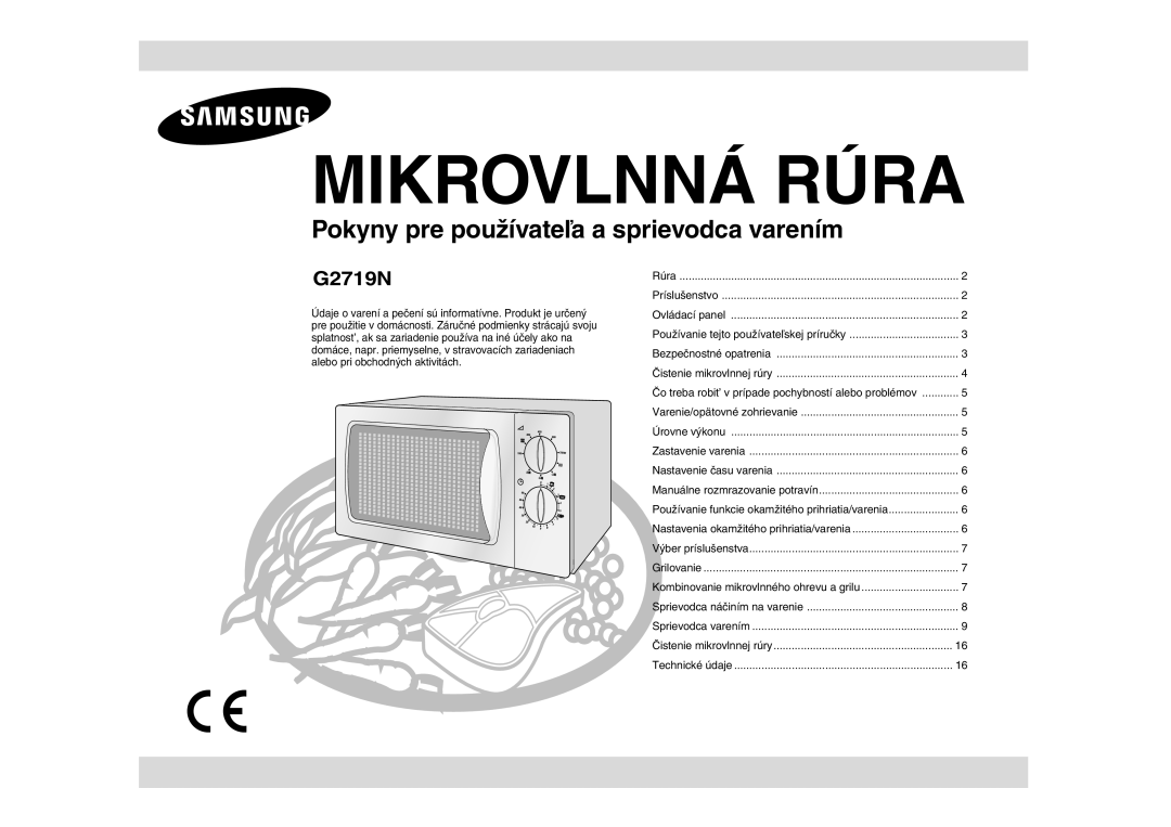 Samsung G2719N/GEN, G2719N/LIB, G2719N/XEH manual Microwave Oven 