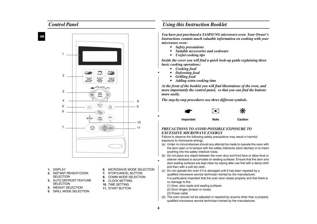 Samsung G2736N/BOL manual Using this Instruction Booklet, Important NoteCaution 