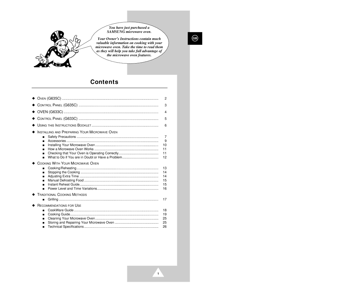 Samsung G633C-1(SSW) manual Contents 