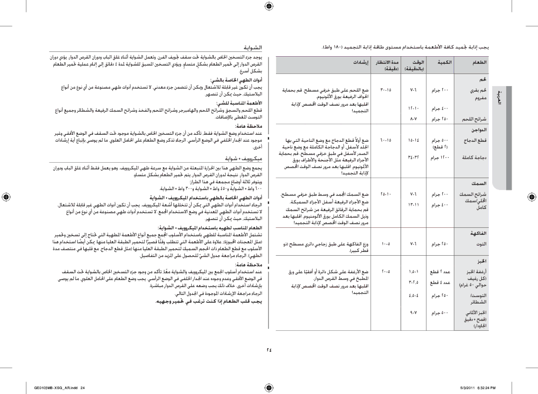 Samsung GE0103MB/FAL manual عرسأ لكشب, رهصنت نأ نكيم ثيح ،كيتسلابلا, تافاضلإاب ىطغلما تسوتلا, ىرخأ 