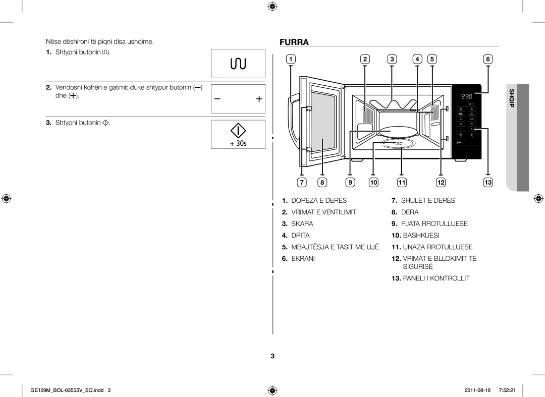 Samsung GE109MST/BOL, GE109MST/XSG, GE109MST/ZAM, GE109MST-R/XSG manual Furra 