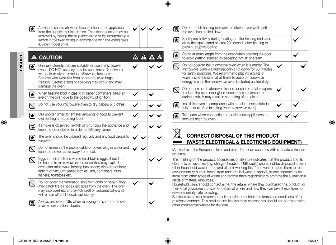 Samsung GE109MST/XSG, GE109MST/ZAM, GE109MST-R/XSG, GE109MST/BOL manual English 