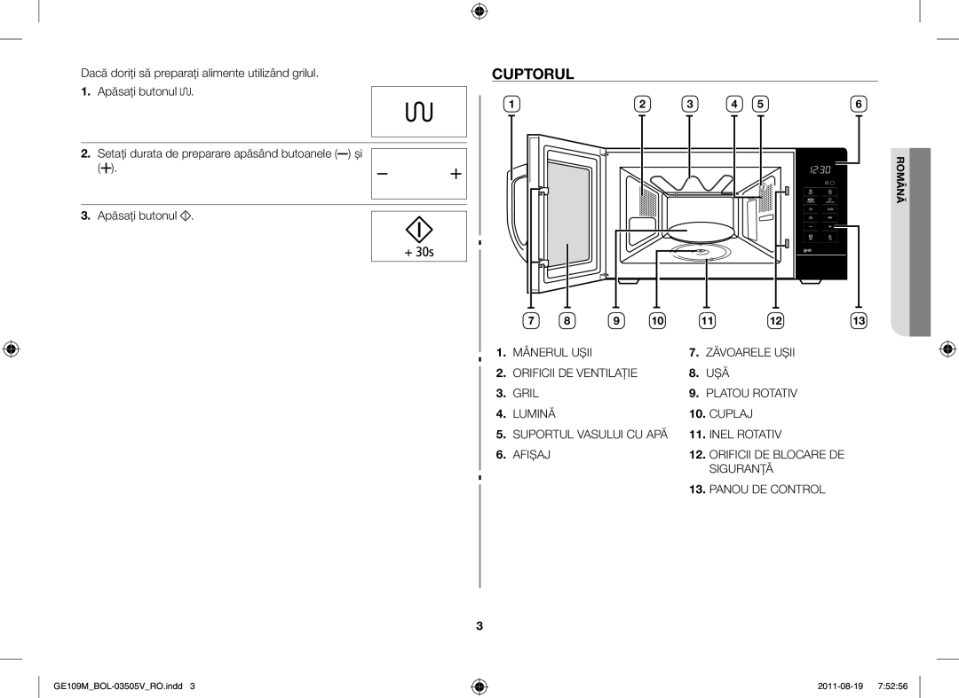 Samsung GE109MST/BOL, GE109MST/XSG, GE109MST/ZAM, GE109MST-R/XSG manual Cuptorul 