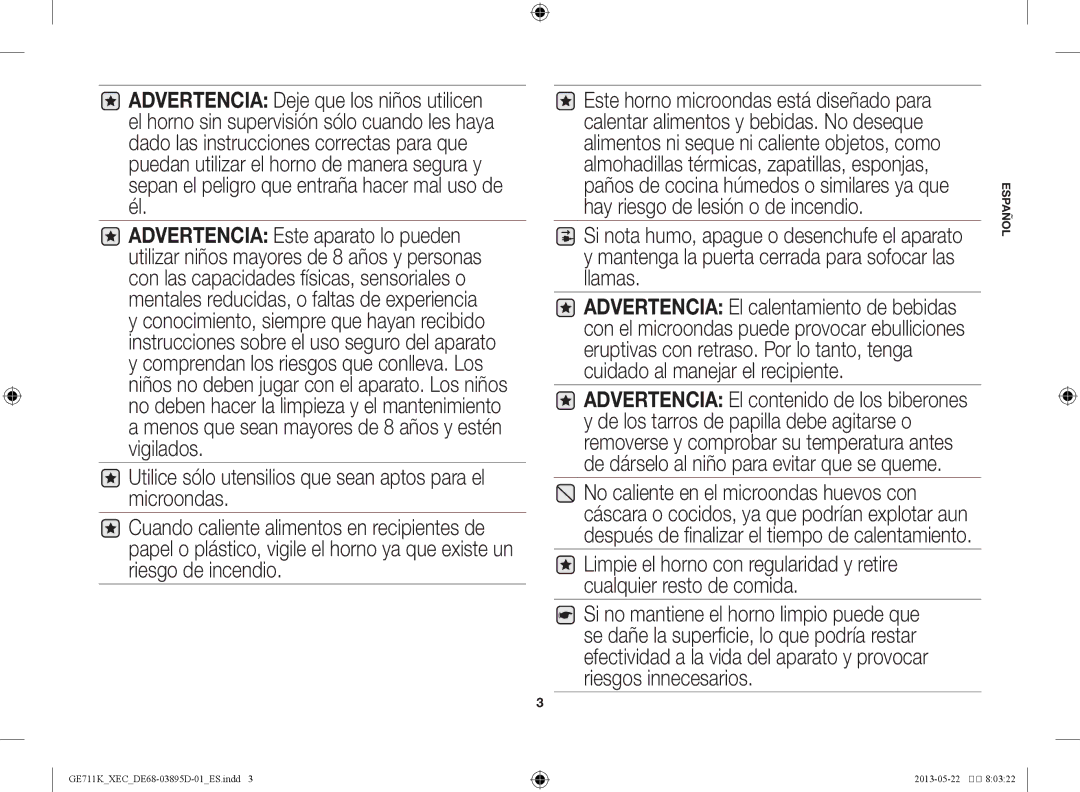 Samsung GE711K/XEC manual Utilice sólo utensilios que sean aptos para el microondas 