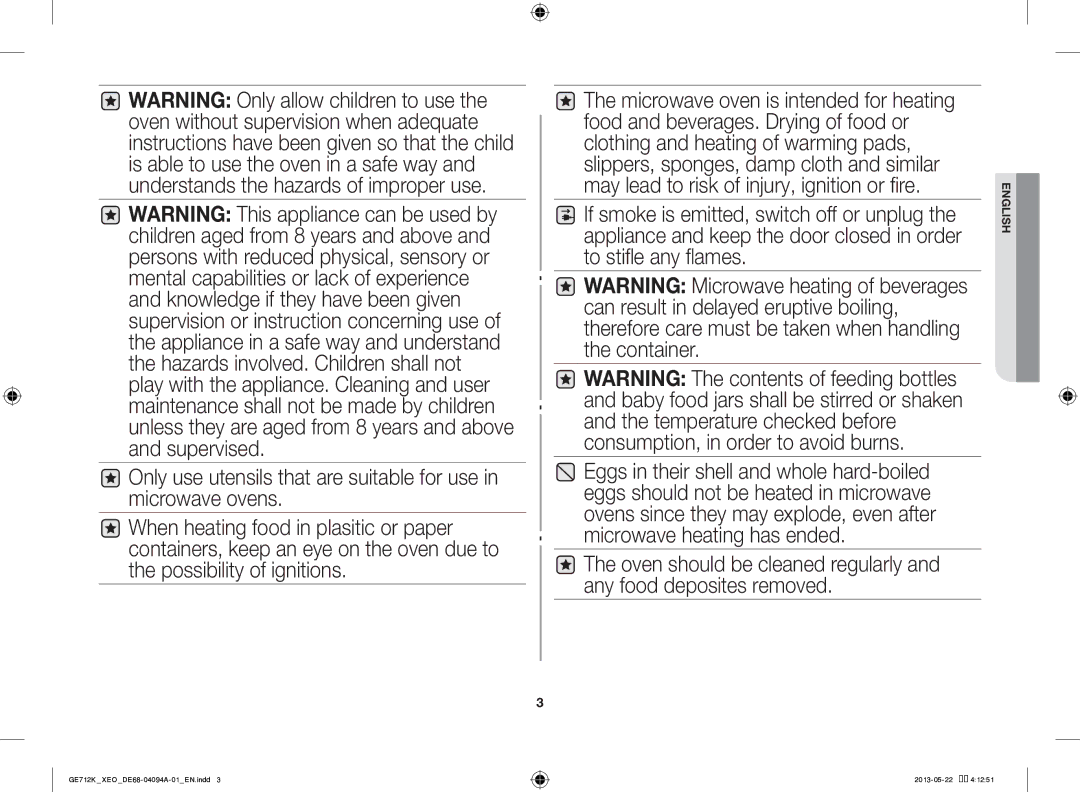 Samsung GE711K/XEO manual English 