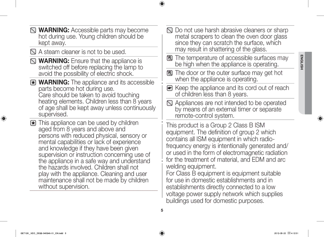 Samsung GE711K/XEO manual English 