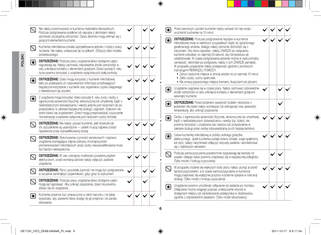 Samsung GE712K/XEO manual Polski 